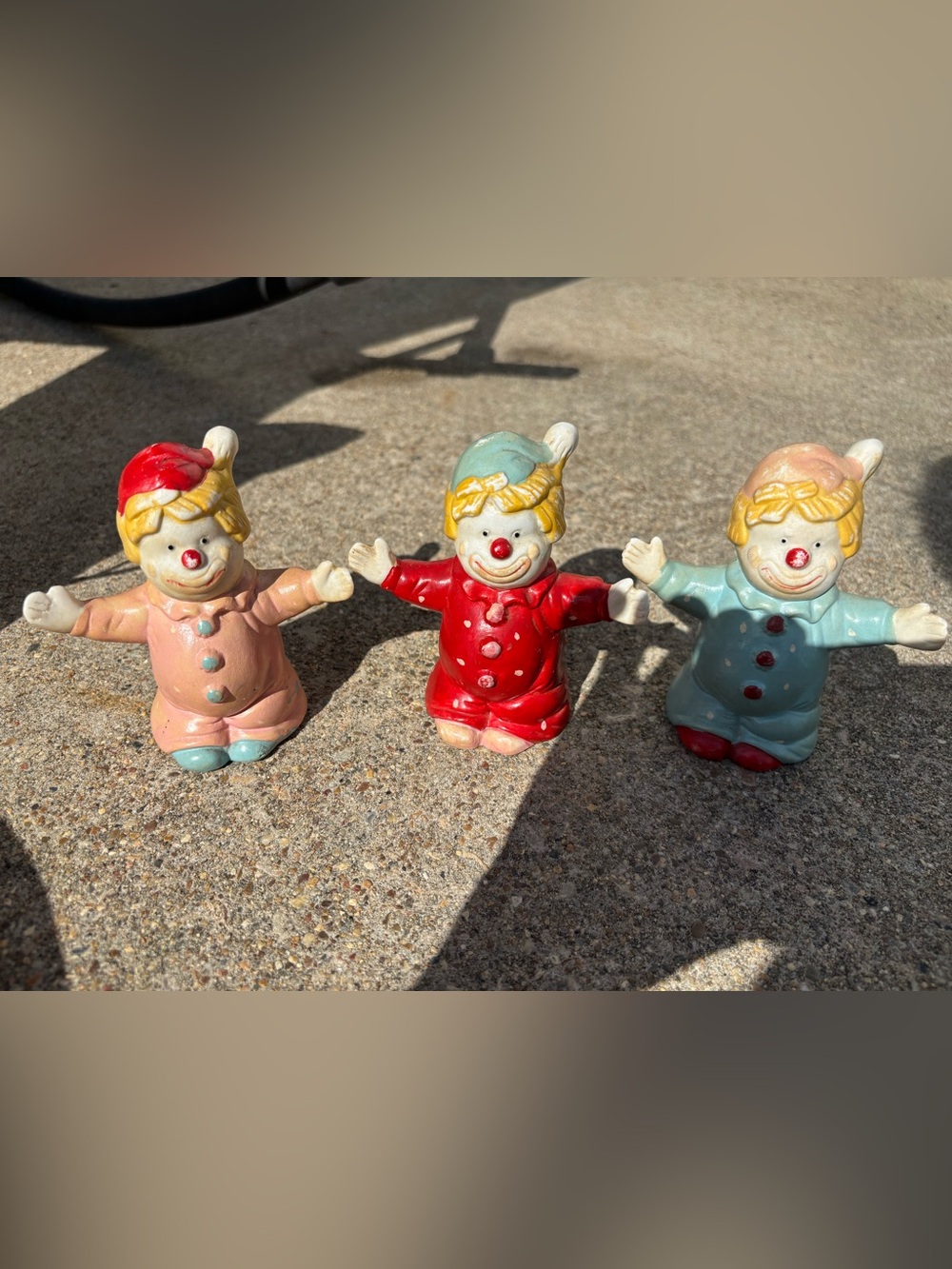 Red Clown Ceramic Figurine with bells inside